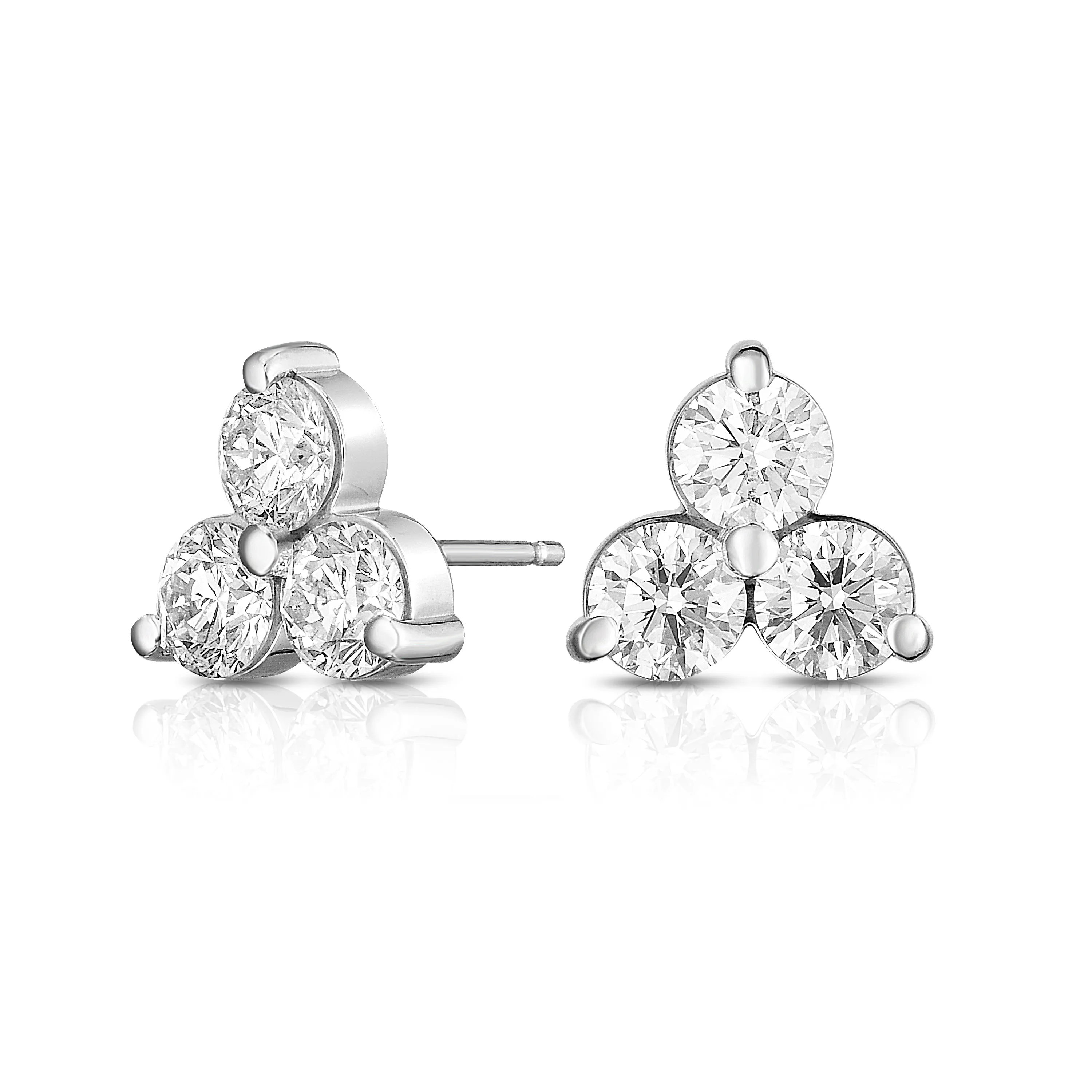 Diamond Tara Cluster Studs in White Gold
