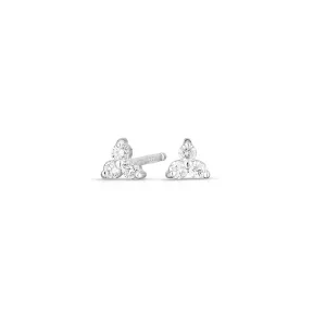 Diamond Tara Cluster Studs in White Gold