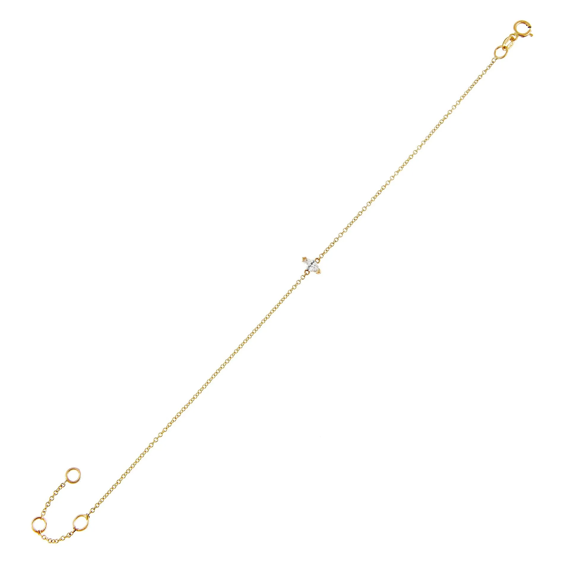 Diamond Tiny Marquise Bracelet 14K