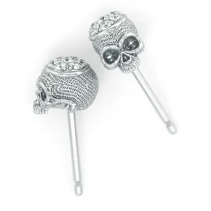 Diamond Top Skull Earring Studs