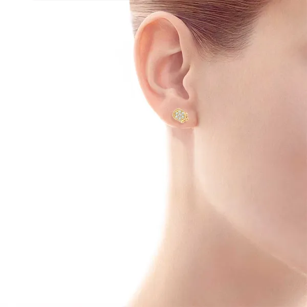 Diamond Top Skull Earring Studs