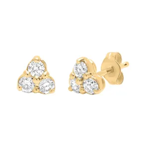 Diamond trio cluster stud