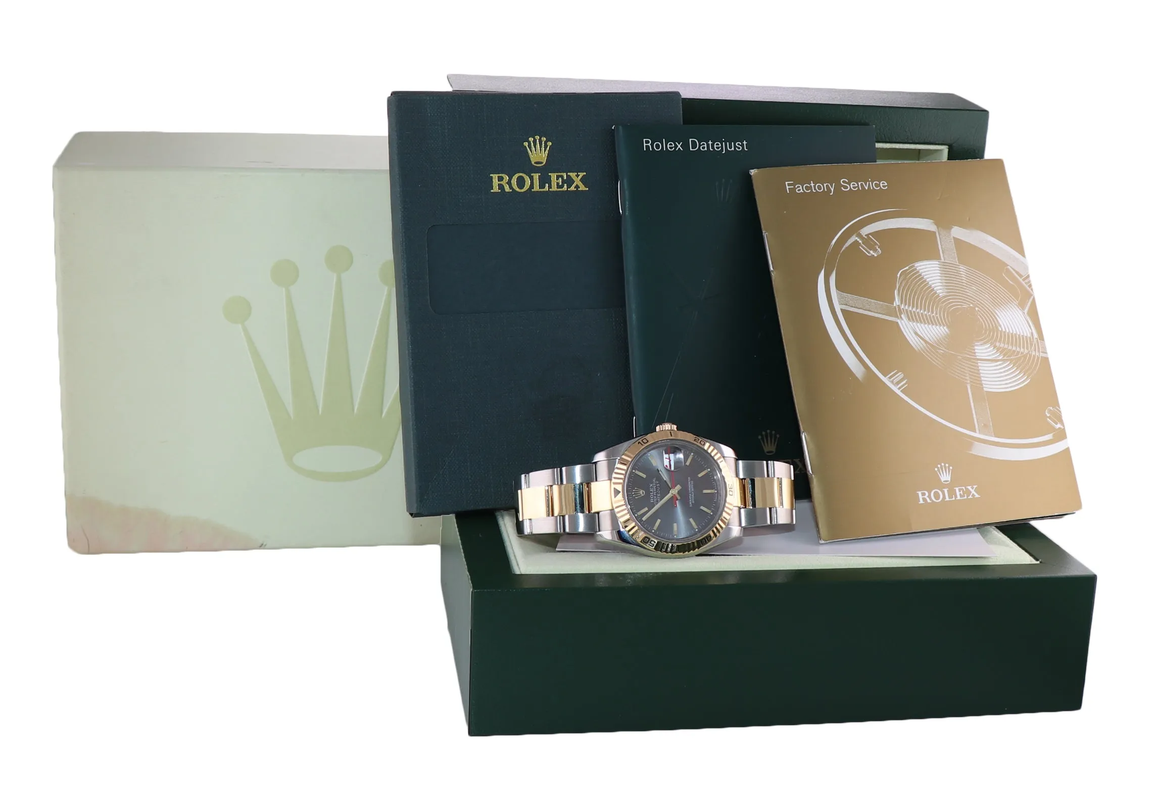 DISCONTIUNED Rolex DateJust 116263 Turn-O-Graph Thunderbird Slate Grey Watch