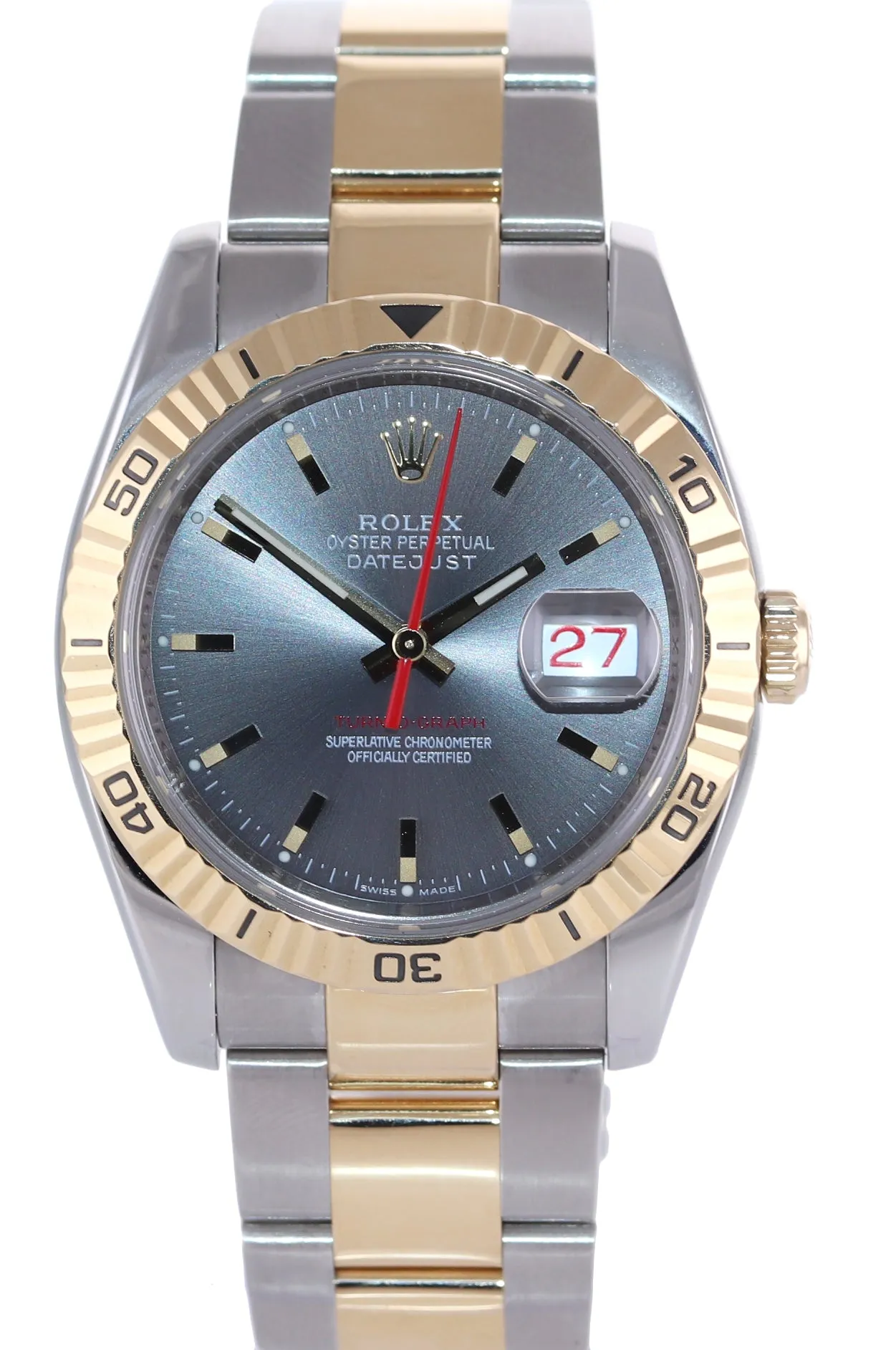 DISCONTIUNED Rolex DateJust 116263 Turn-O-Graph Thunderbird Slate Grey Watch