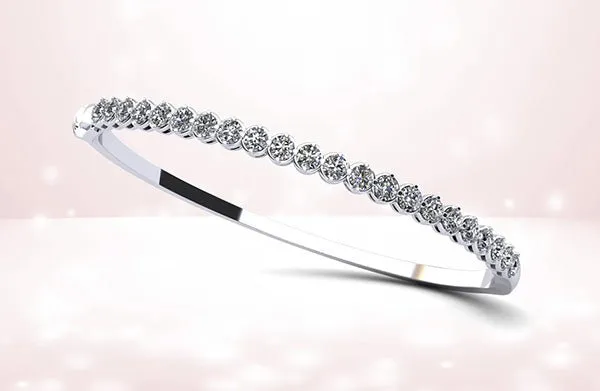 Divinely Dazzling Bangle Lab-Grown Diamond Bracelet with 1.56 ct.(finished) 2.5mm