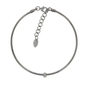DNA Ruthenium Plated Sterling Silver and Diamond Bracelet