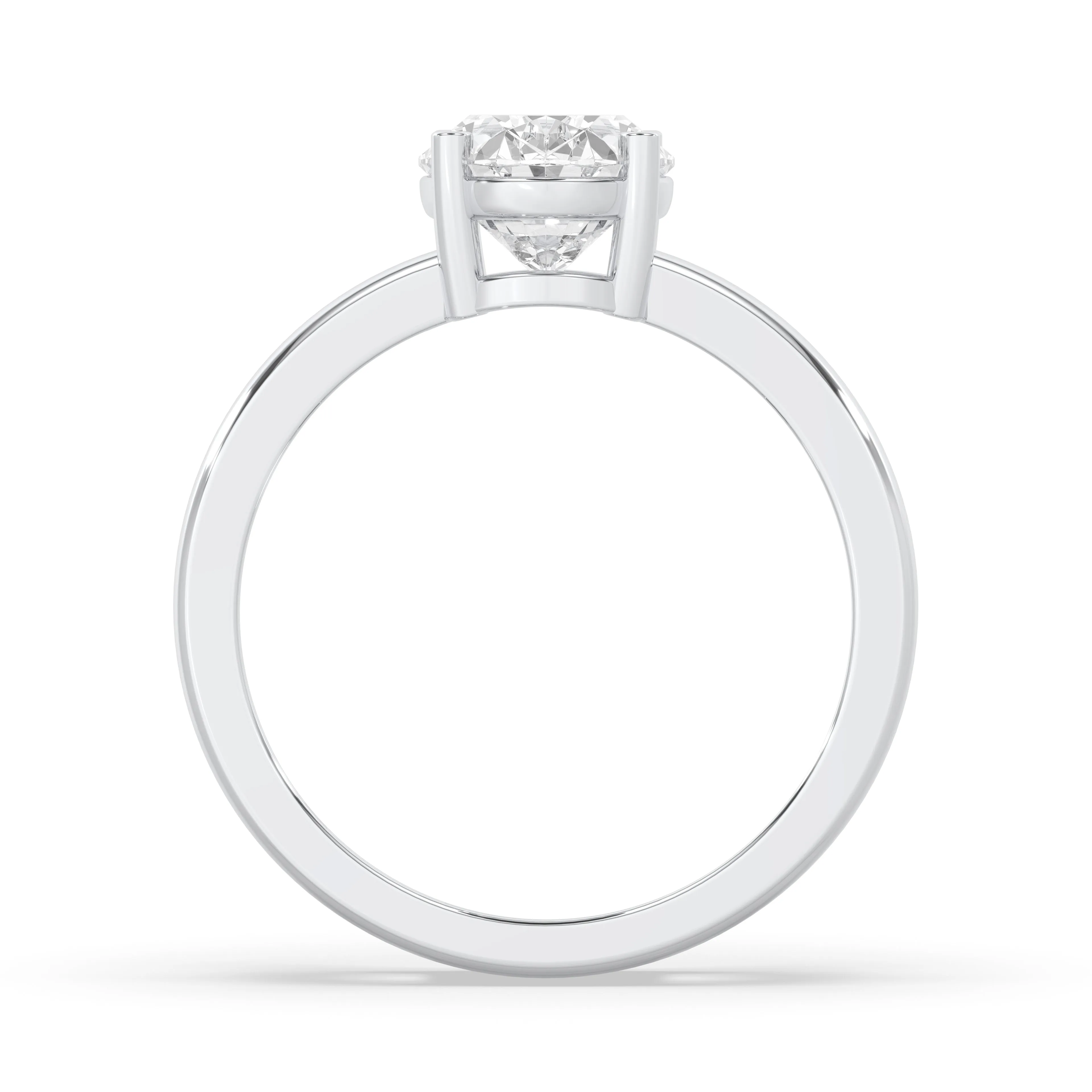 Double Band Oval Solitaire Ring