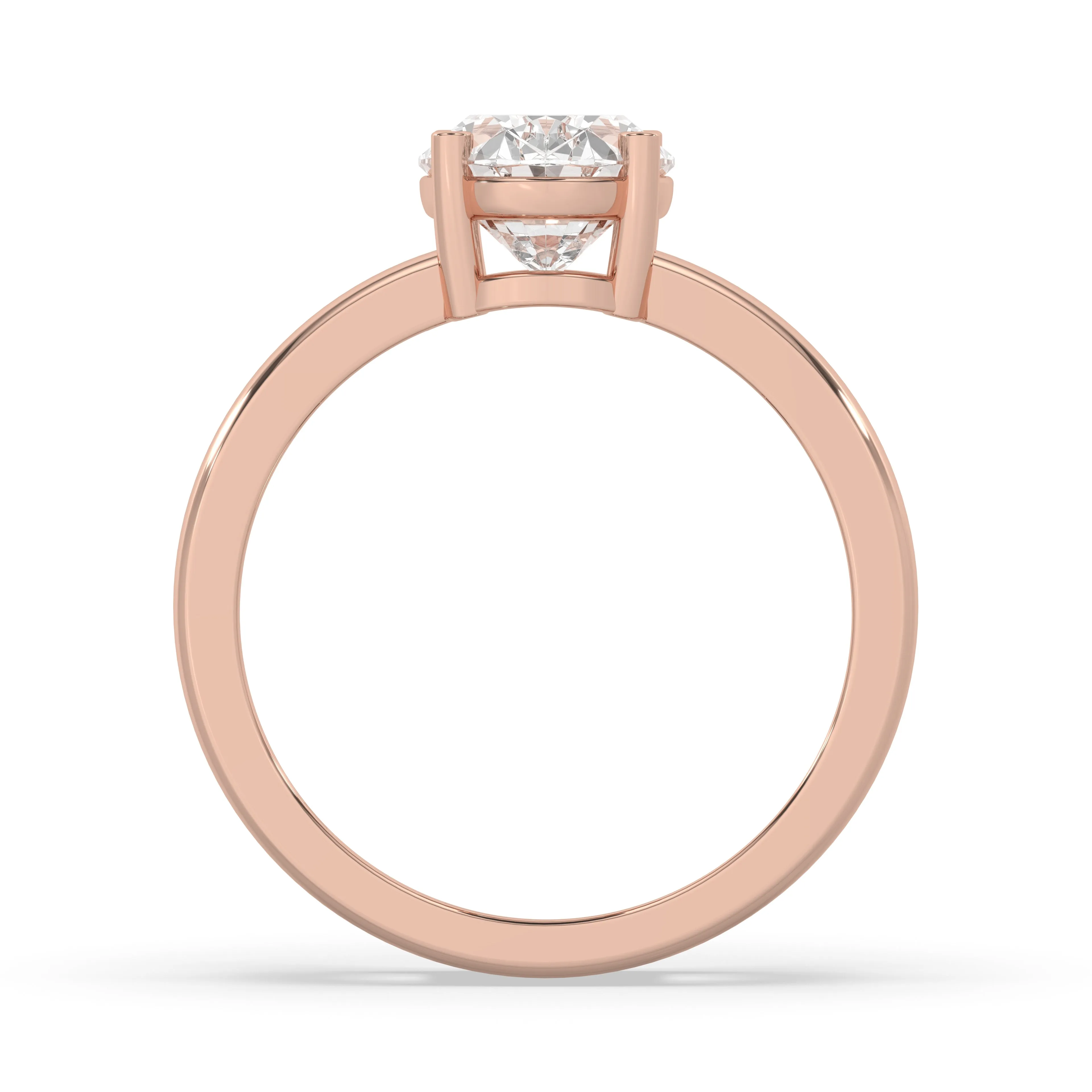 Double Band Oval Solitaire Ring