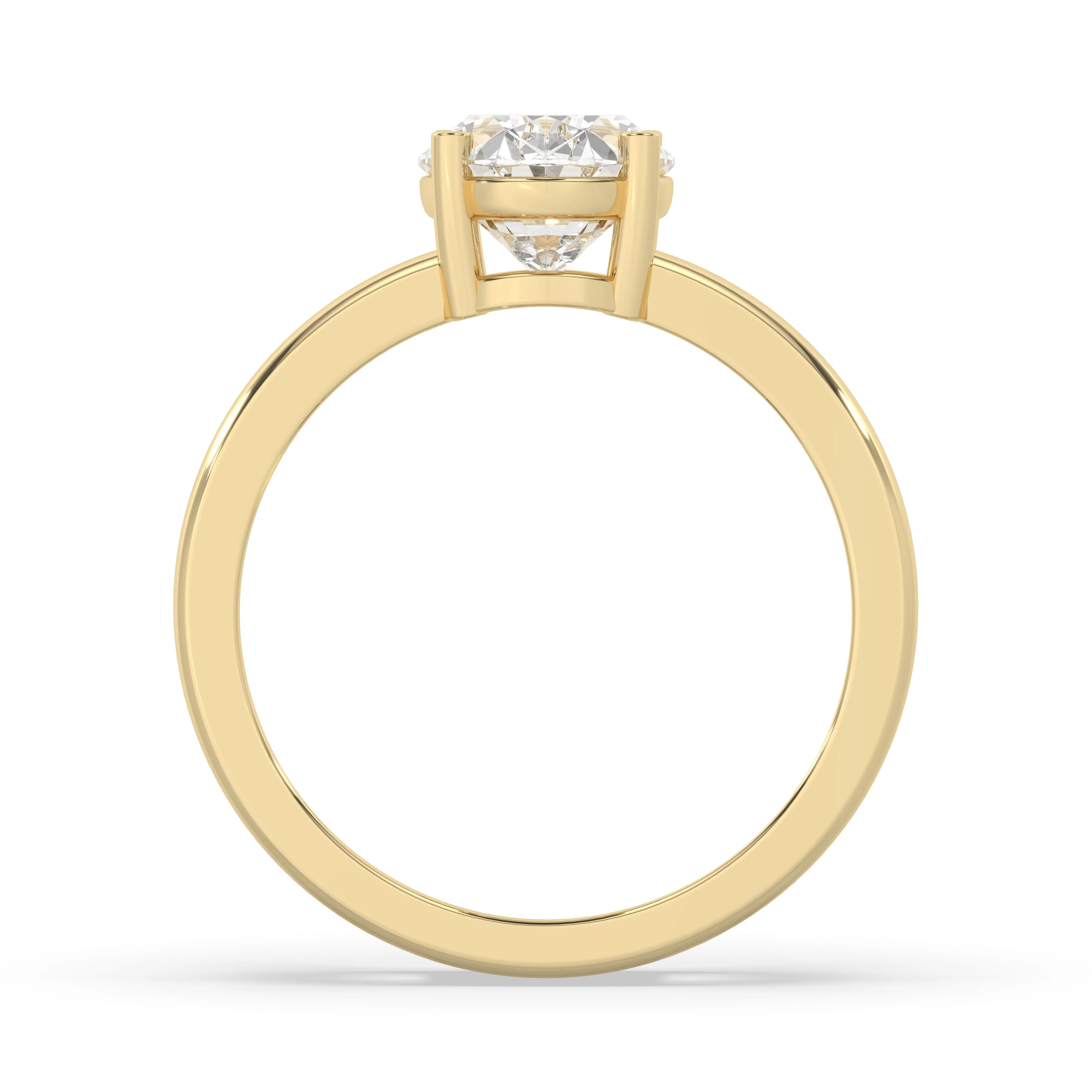 Double Band Oval Solitaire Ring