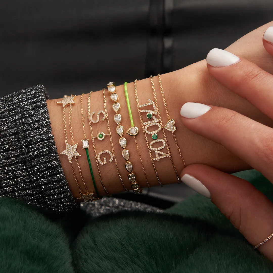 Double Chain Pave Stars Bracelet