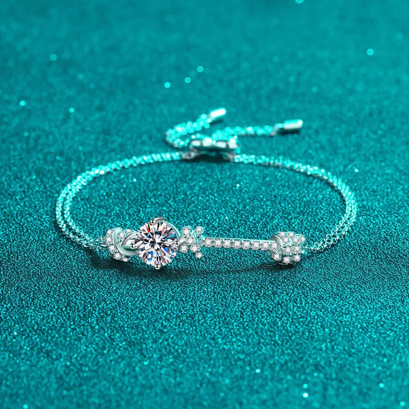 Double Chain Push-Pull Moissanite Bracelet