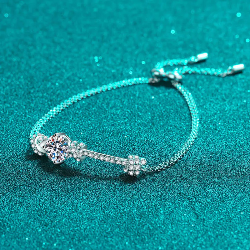 Double Chain Push-Pull Moissanite Bracelet