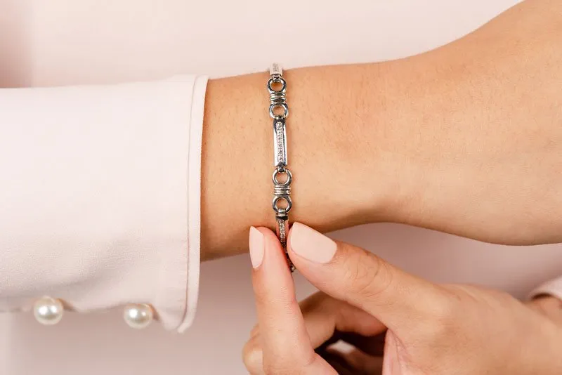 Double Circle Channel Diamond Bracelet with 0.76 ct.(finished) 1.5mm