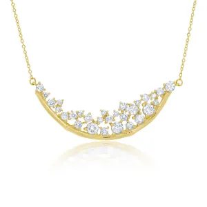 Double Diamond Moon Necklace