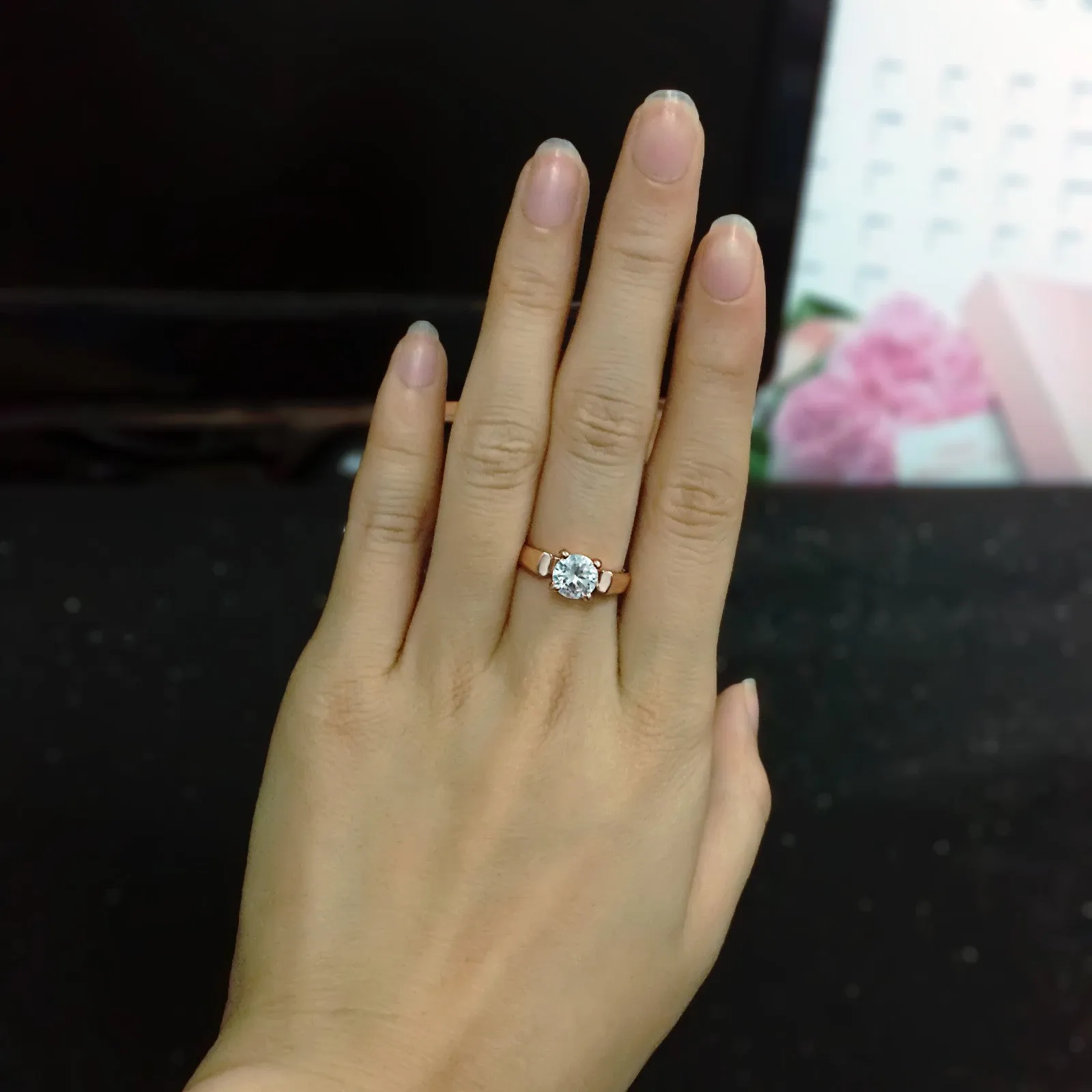 Double Fair Round Cut Cubic Zircon Engagement Rings Silver/Rose Gold Plated CZ Stone Wedding Jewelry For Man & Women Anel