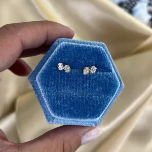 Double Oval Diamond Studs