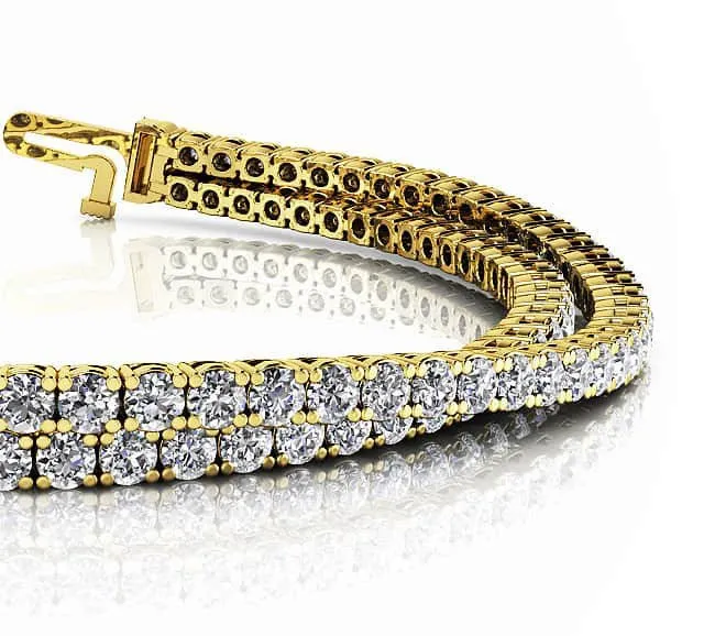Double Strand Flexible Lab-Grown Diamond Bracelet with 7.56 ct.(finished) 2.5mm