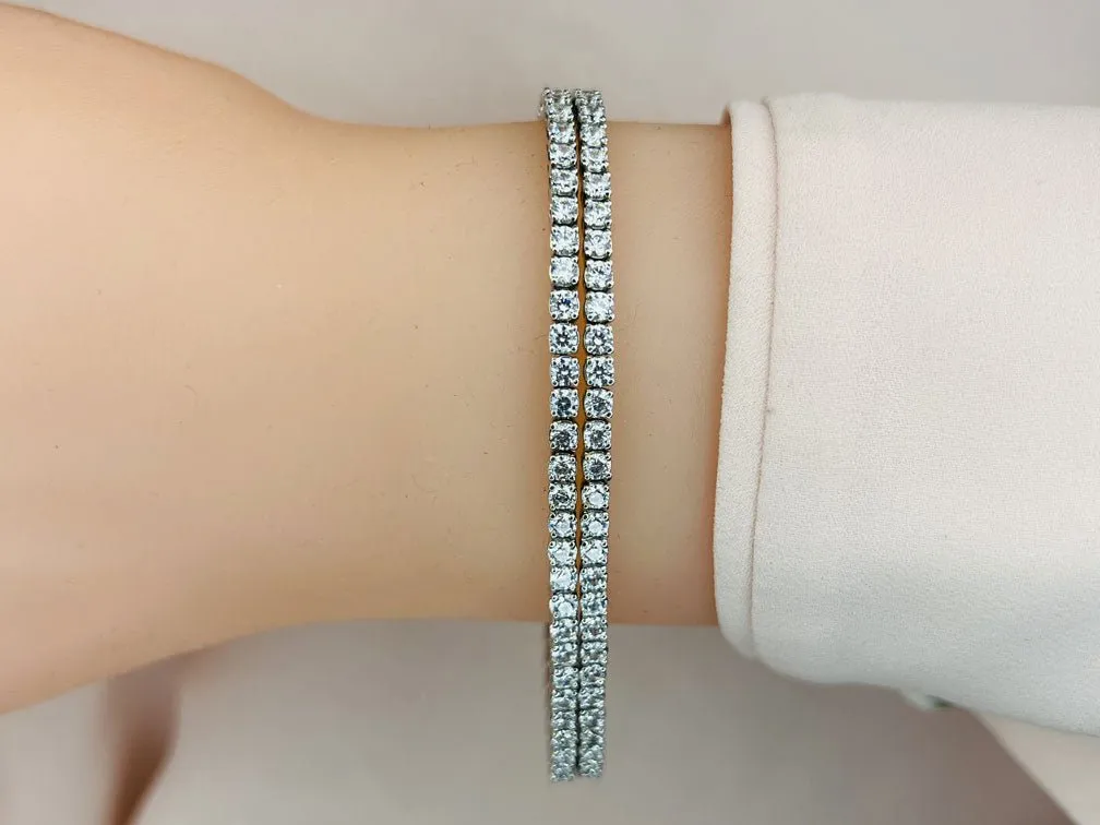 Double Strand Flexible Lab-Grown Diamond Bracelet with 7.56 ct.(finished) 2.5mm
