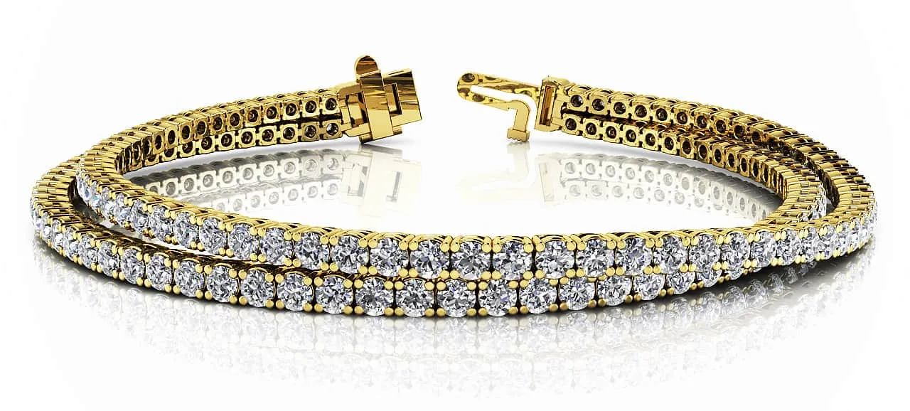 Double Strand Flexible Lab-Grown Diamond Bracelet with 7.56 ct.(finished) 2.5mm