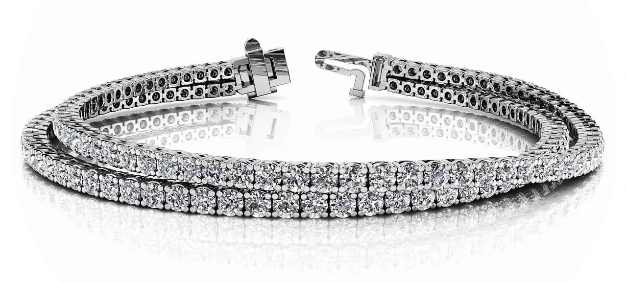 Double Strand Flexible Lab-Grown Diamond Bracelet with 7.56 ct.(finished) 2.5mm
