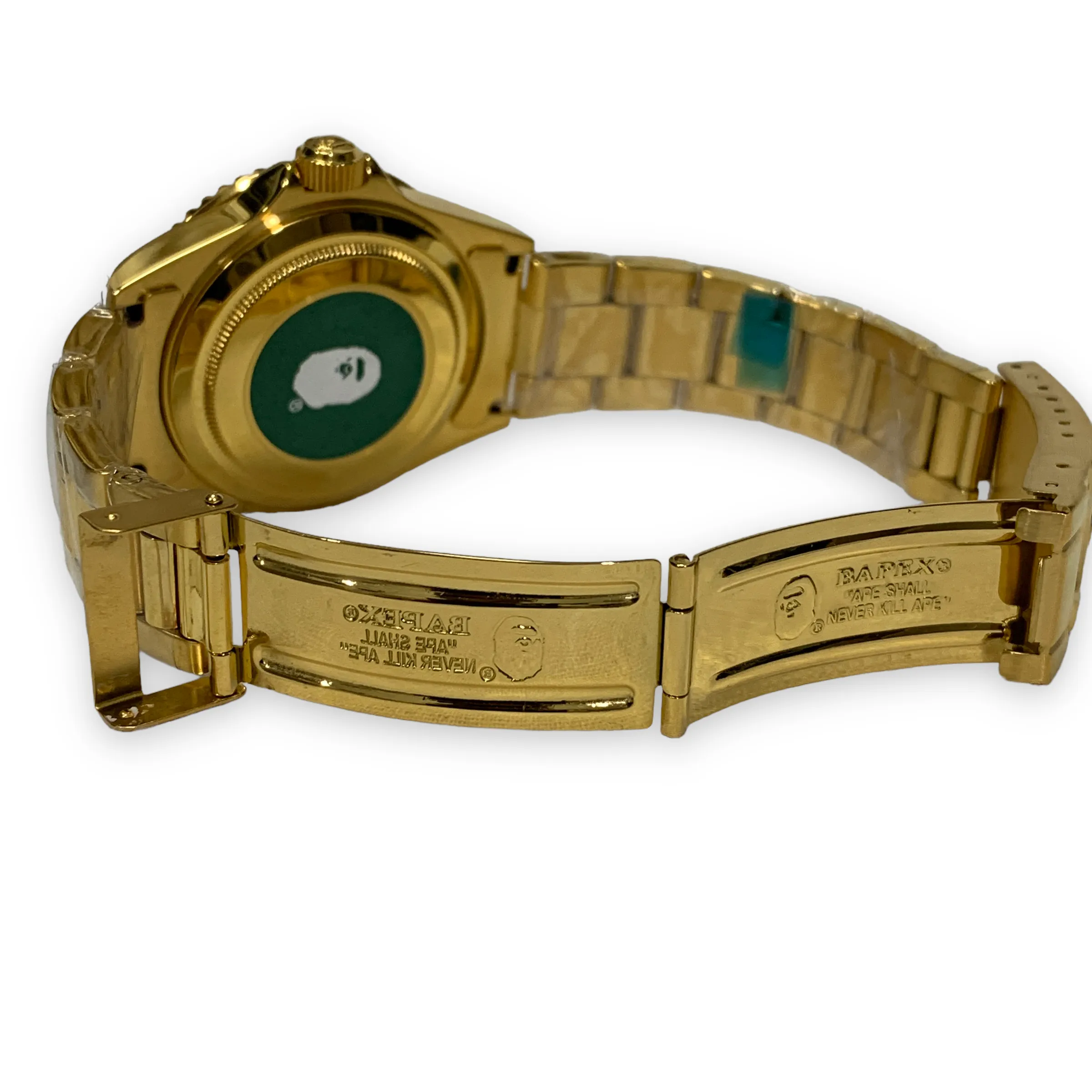 DS! A Bathing Ape Bape Type 1 Bapex 'Sarumariner' Watch Gold