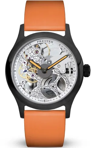 Duckworth Prestex Skeleton PVD Orange Hands Watch