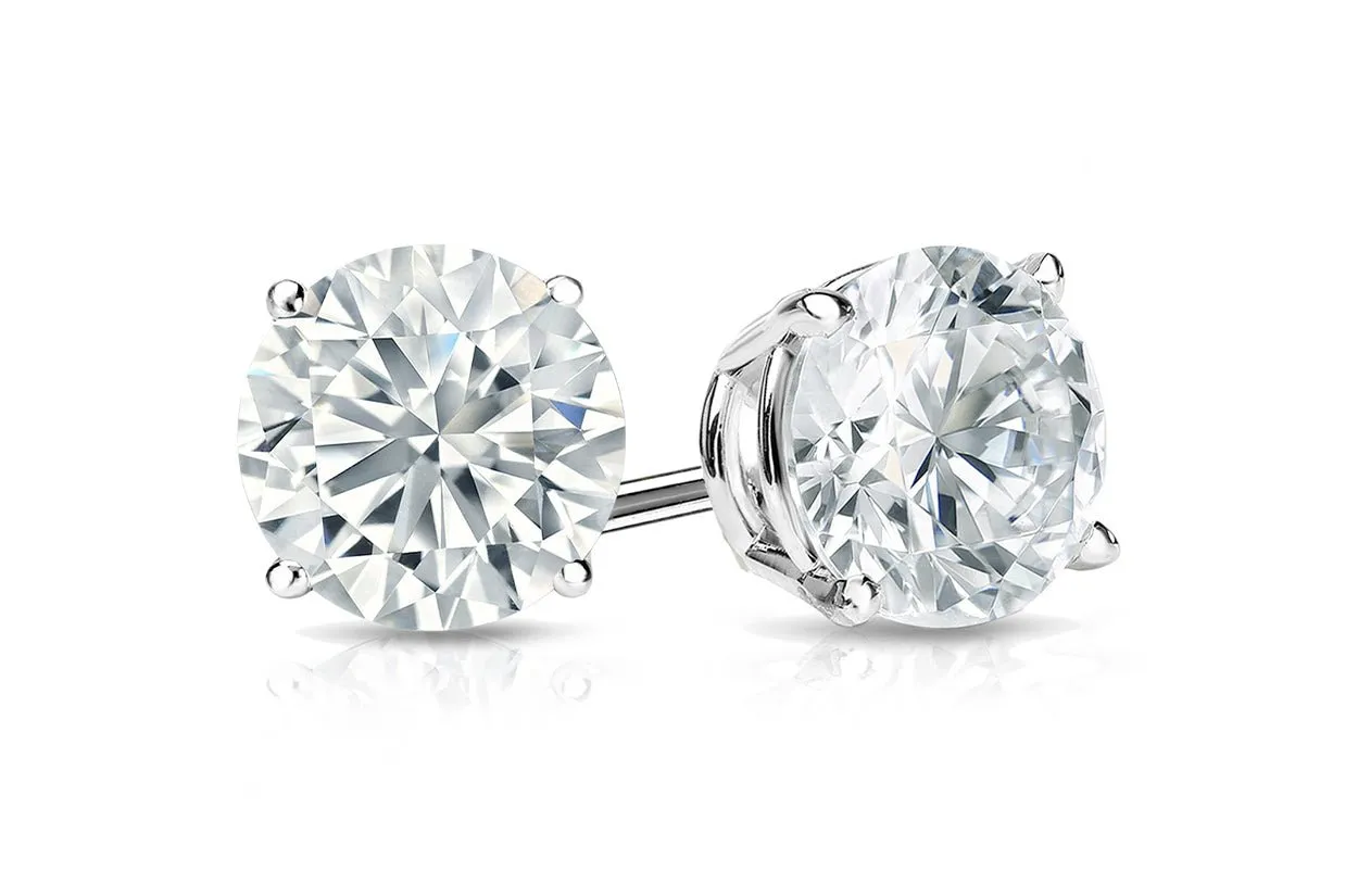Earrings 0.42 cts Natural Round Diamonds VS2/SI1 18kt Gold Studs