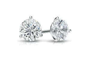 Earrings 0.94 cts Natural Round Diamonds H SI1 SI2 18kt Gold Studs