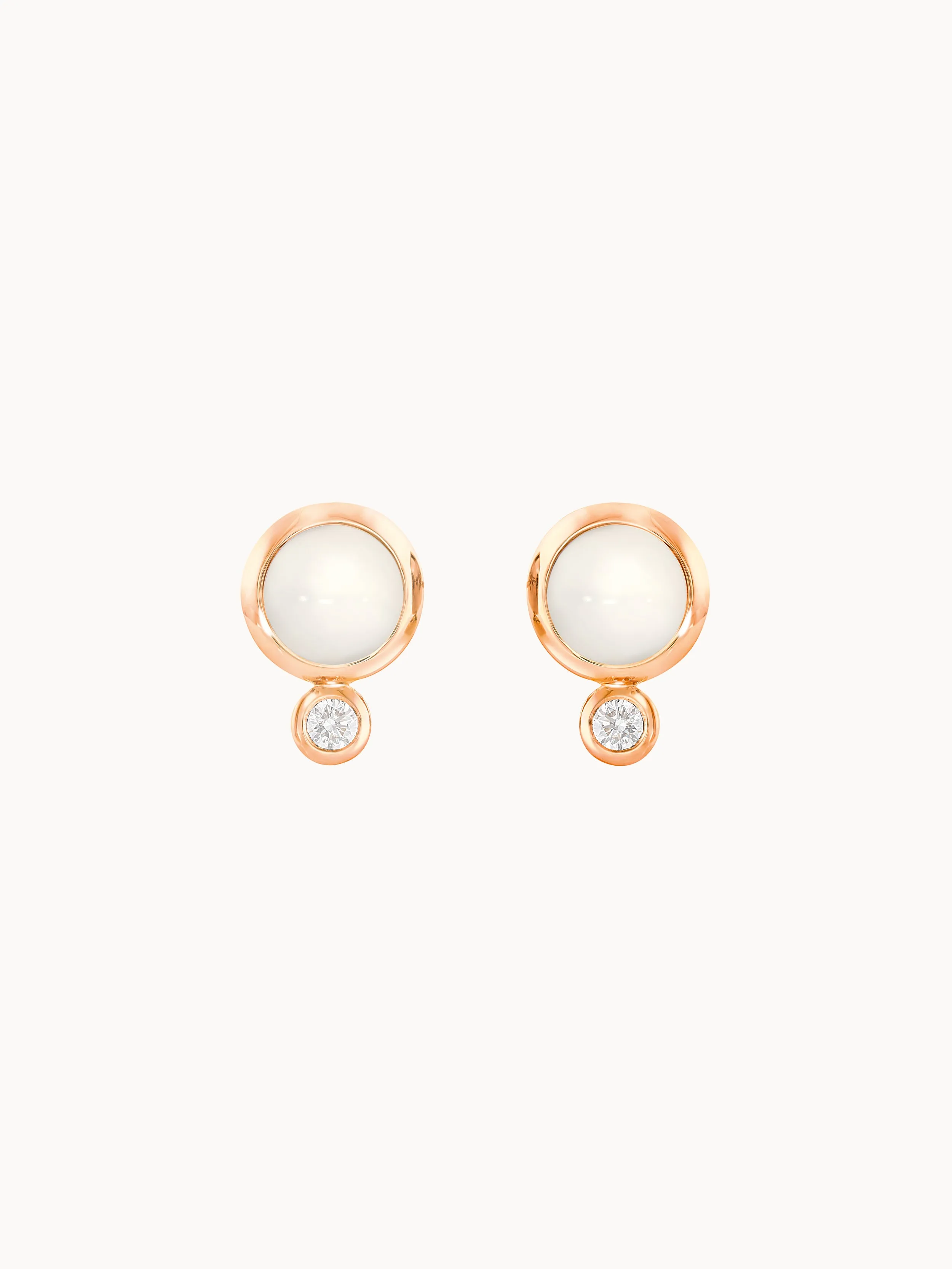 Earrings BOUTON Moonstone sand/white / Classic sand Moonstone