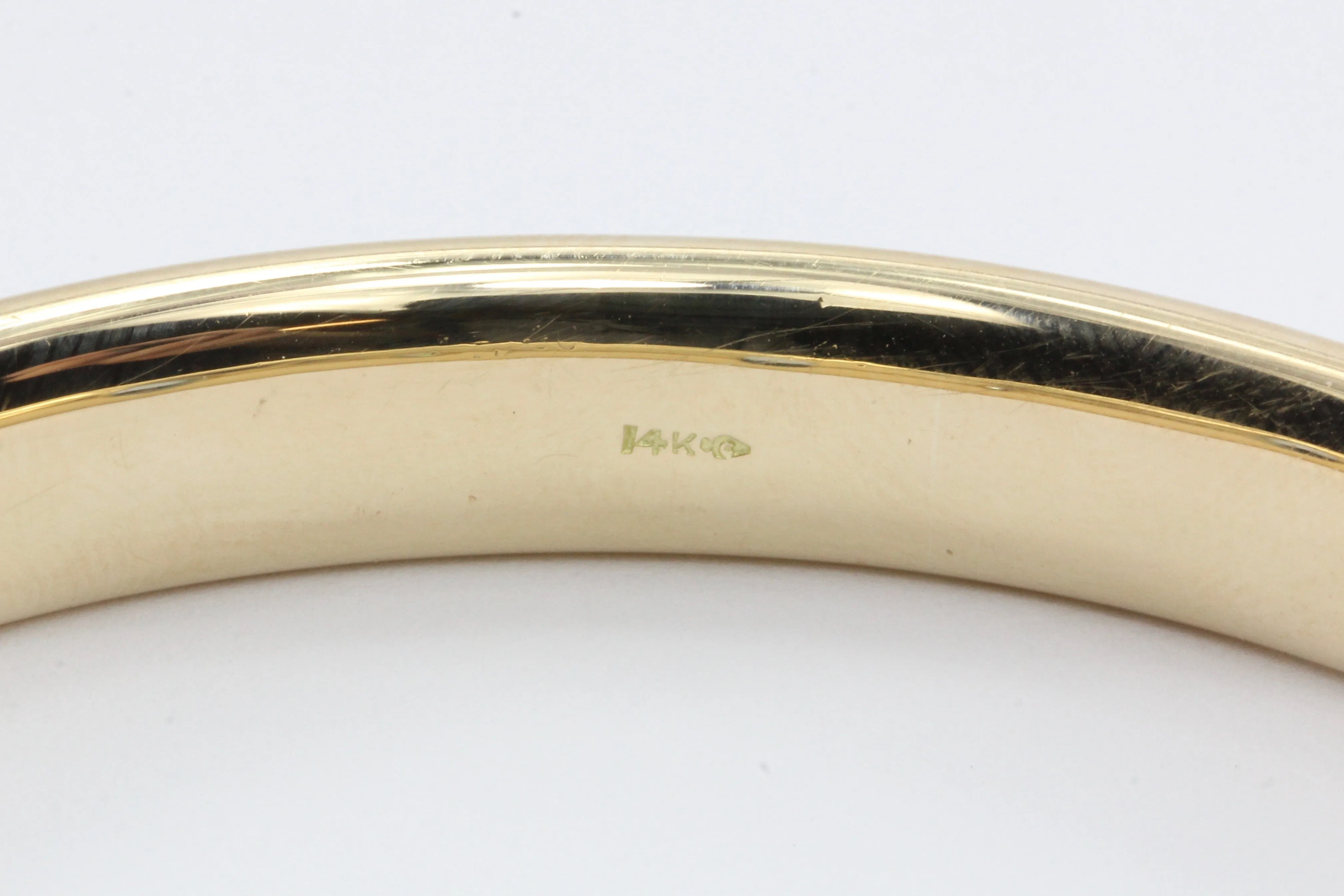 Edwardian 14K Gold Old European Diamond & Aquamarine Bangle Bracelet c.1905