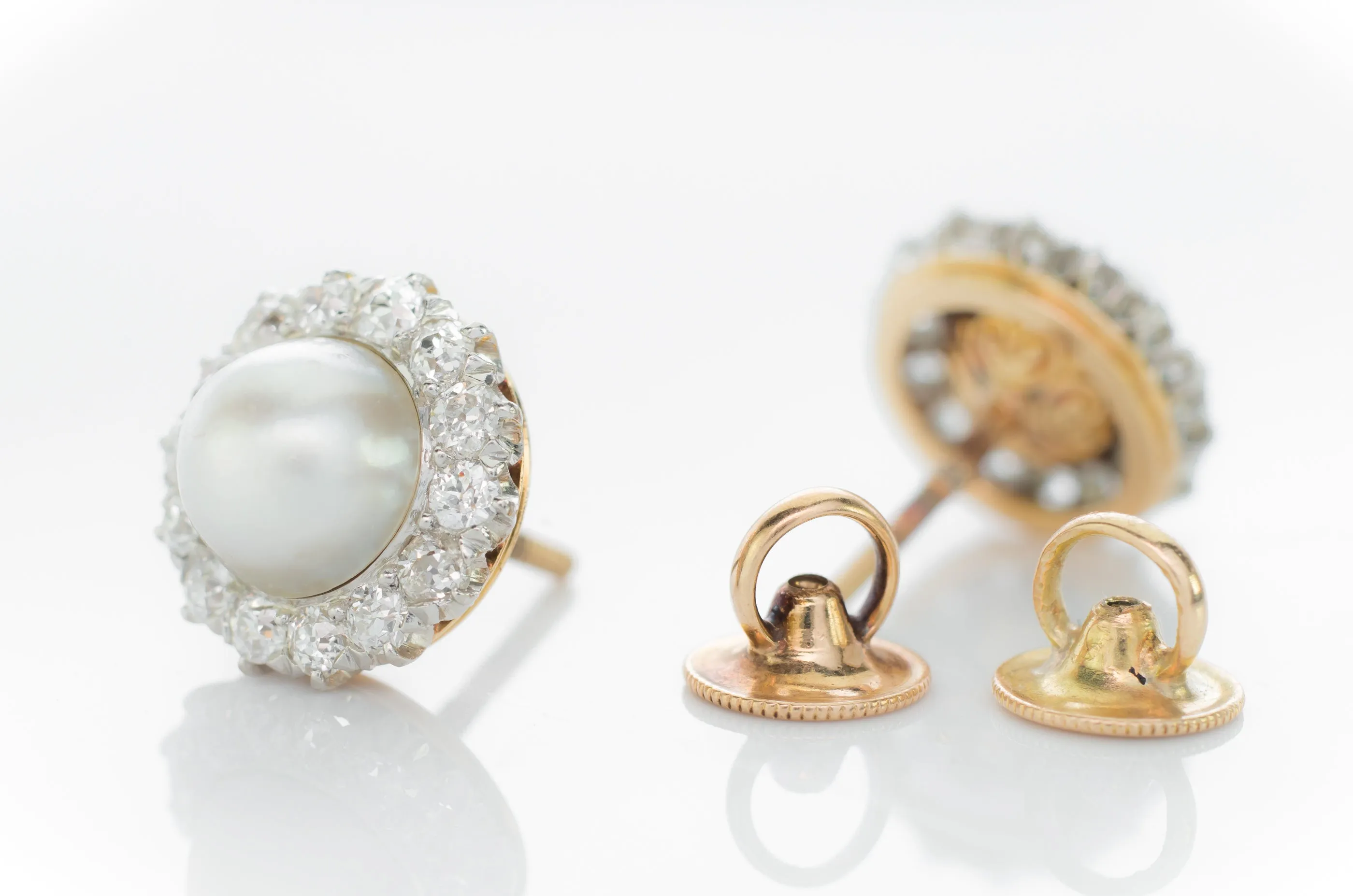 EDWARDIAN PEARL AND DIAMOND EARRINGS