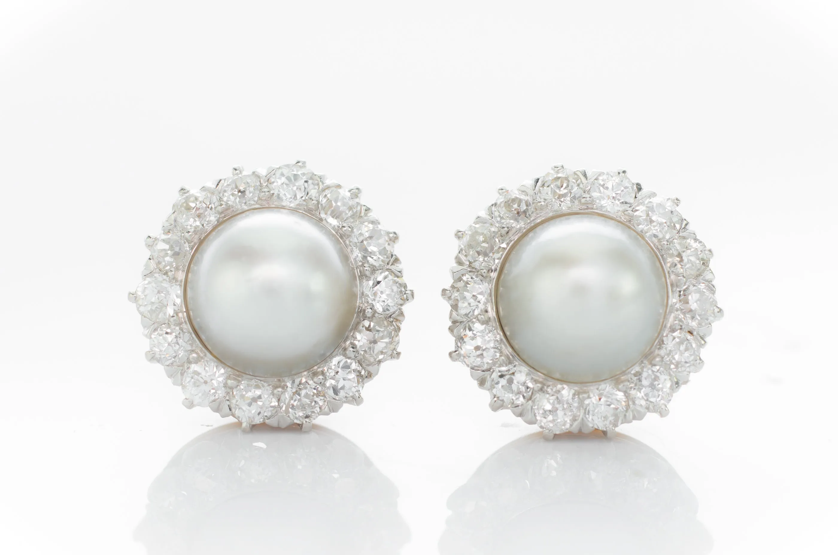 EDWARDIAN PEARL AND DIAMOND EARRINGS