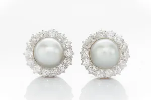 EDWARDIAN PEARL AND DIAMOND EARRINGS