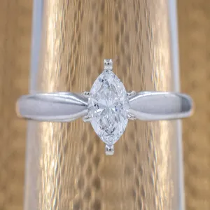 EGL-Certified .71 Carat Marquise-Cut Diamond Ring