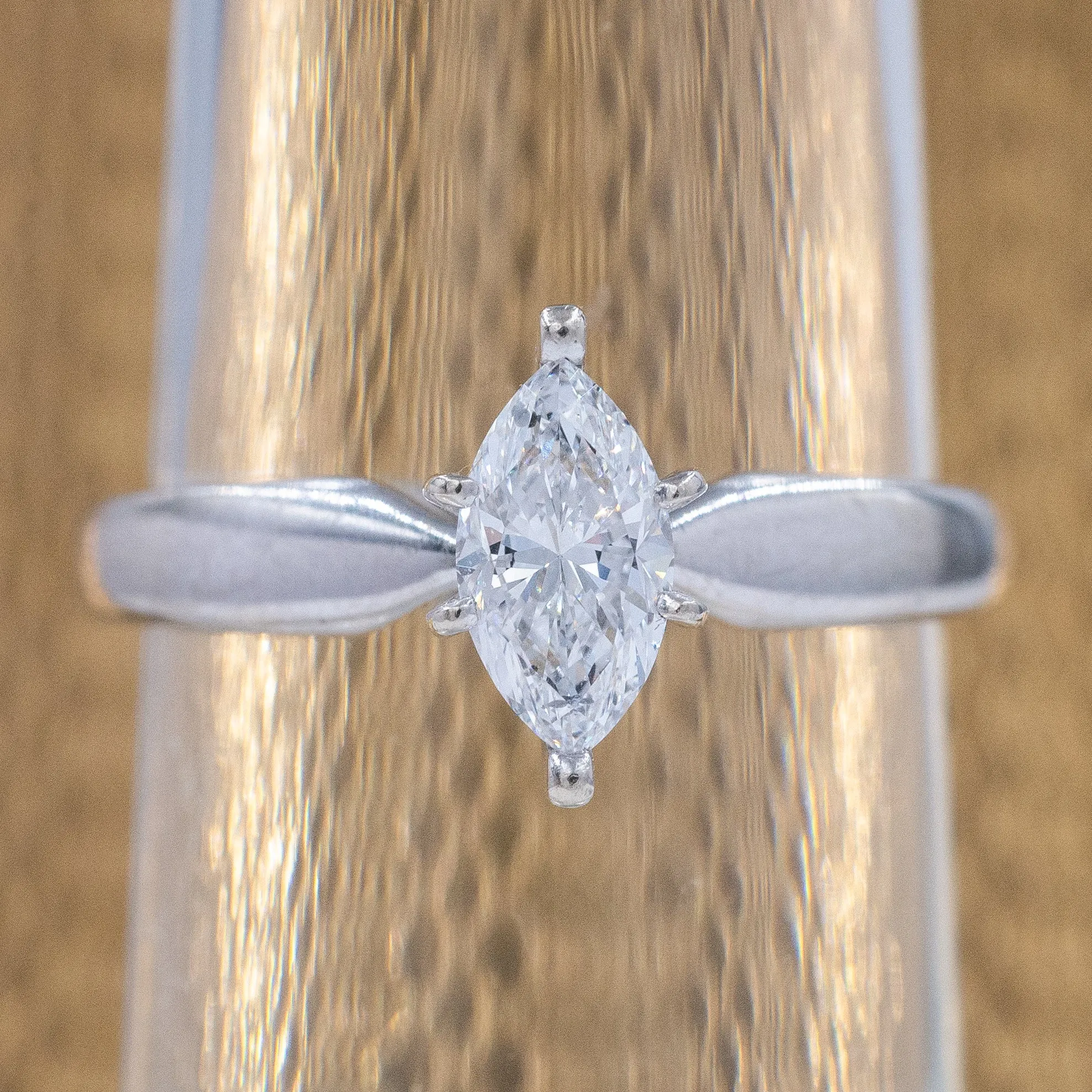 EGL-Certified .71 Carat Marquise-Cut Diamond Ring