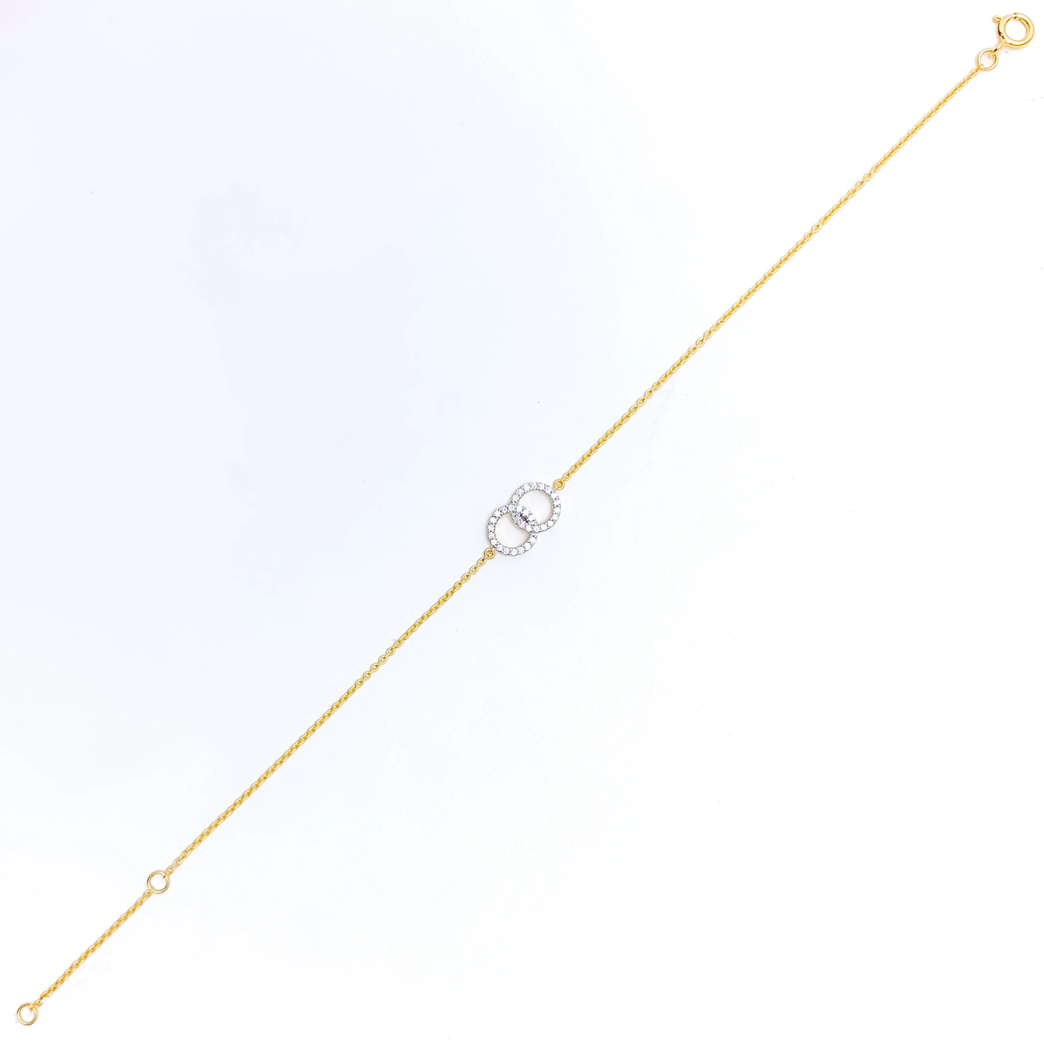 Elegant Dual Spiral Diamond   18k Gold Bracelet