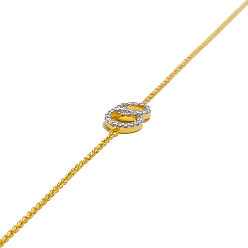 Elegant Dual Spiral Diamond   18k Gold Bracelet