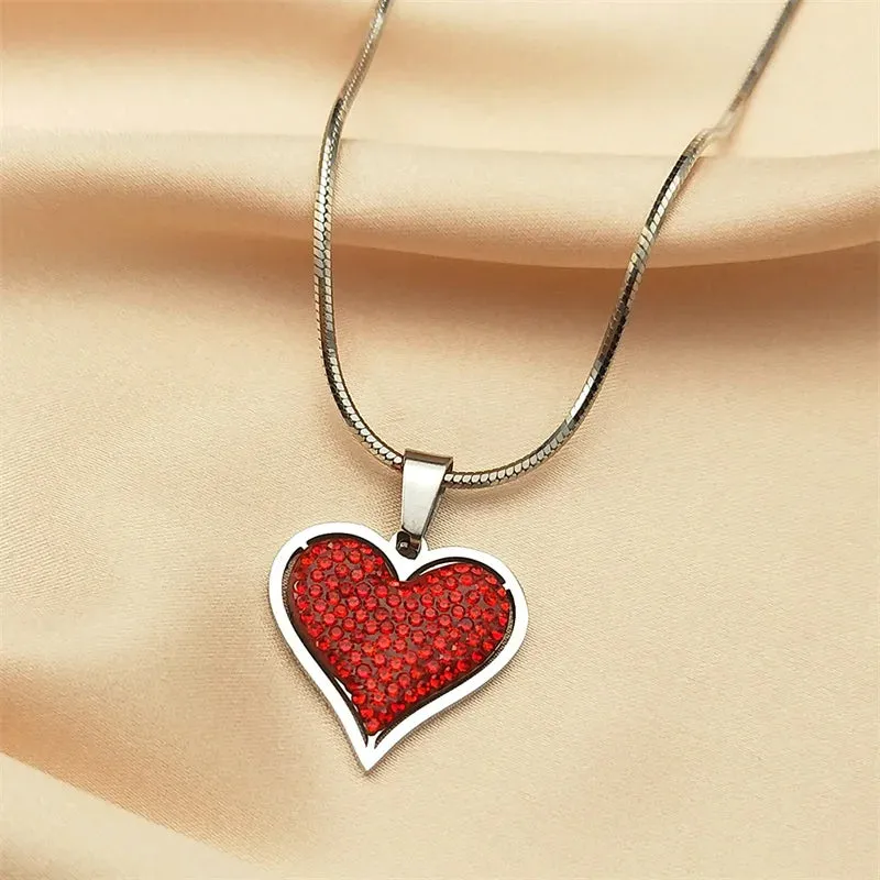 Elegant Heart Crystal Love Necklace