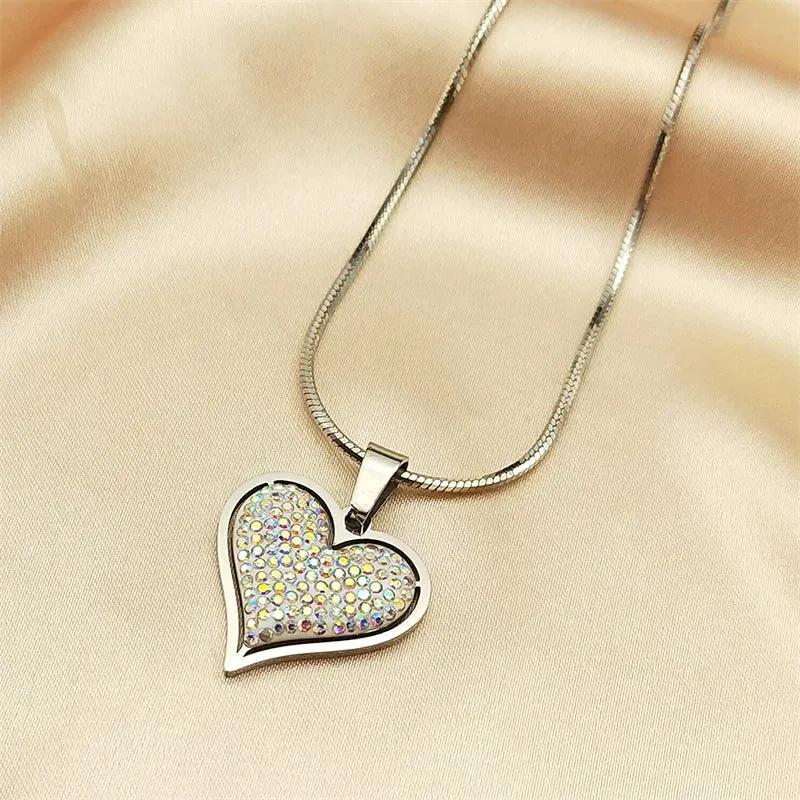 Elegant Heart Crystal Love Necklace