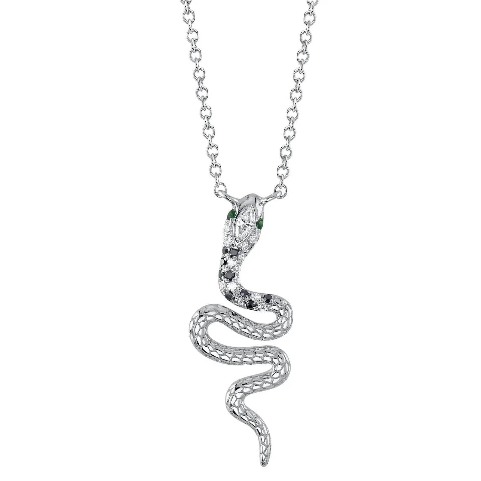 Emerald & Diamond Snake Necklace