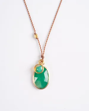 emerald and opal necklace - green/gold