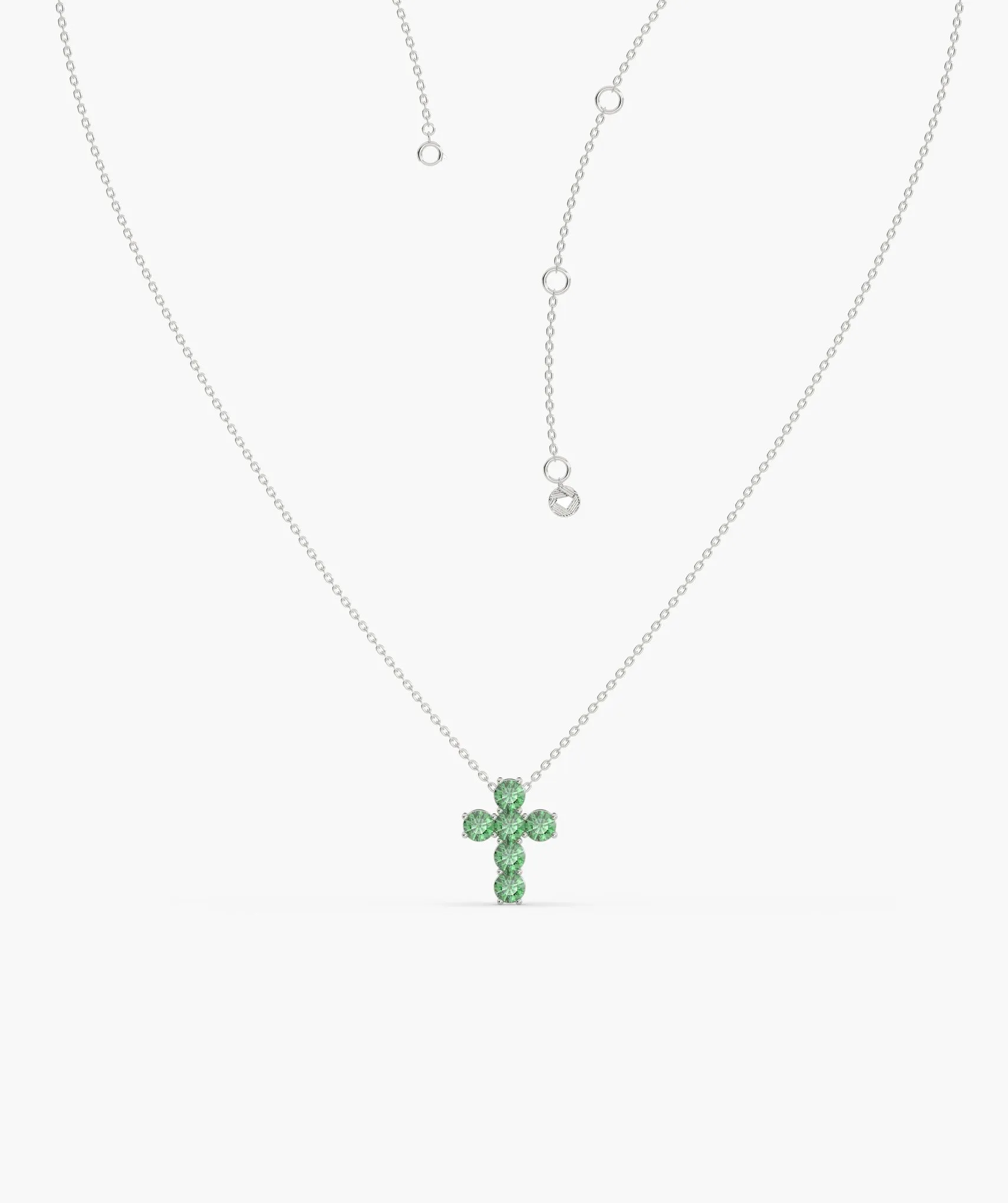 Emerald Cross 14K Gold Necklace