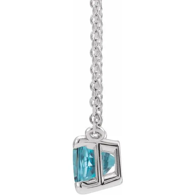 Emerald-cut Birthstone Necklace