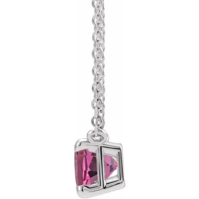 Emerald-cut Birthstone Necklace