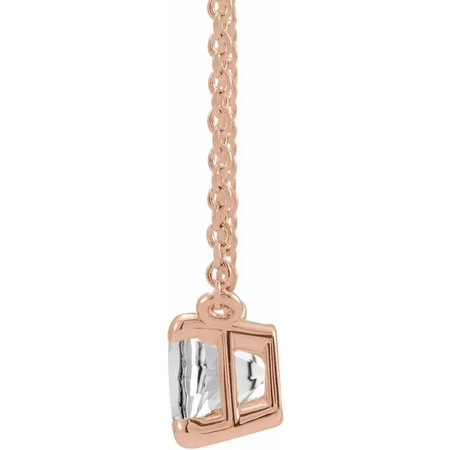 Emerald-cut Birthstone Necklace