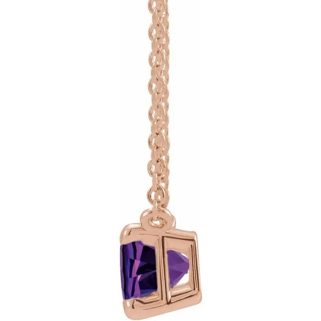 Emerald-cut Birthstone Necklace