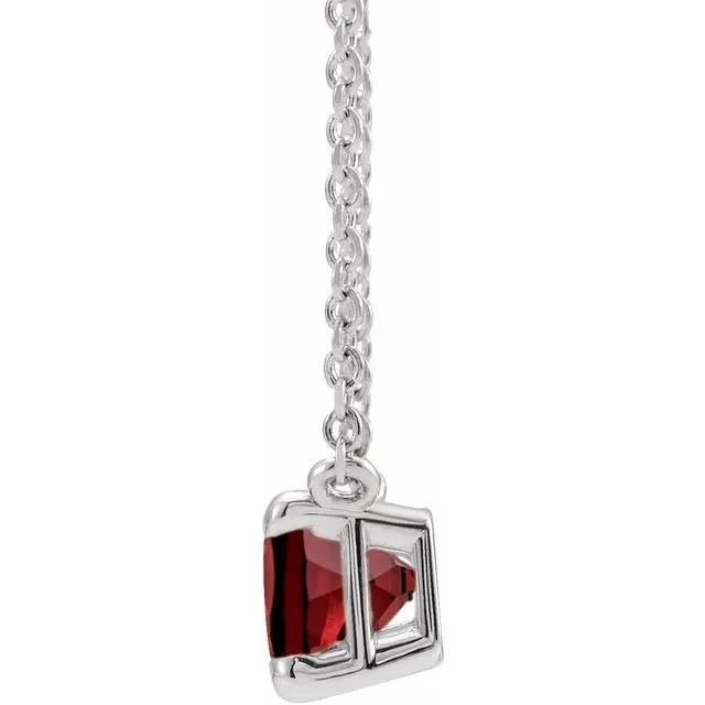 Emerald-cut Birthstone Necklace