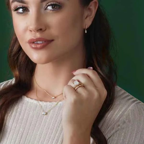 Emerald-cut Birthstone Necklace