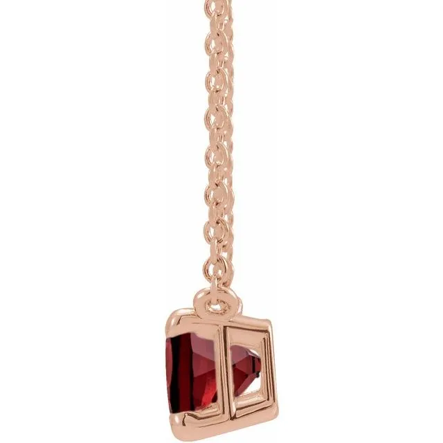Emerald-cut Birthstone Necklace