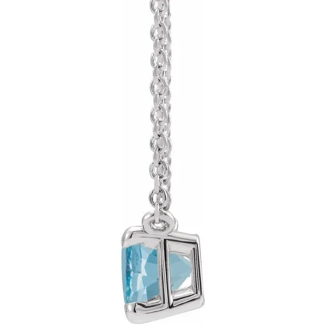 Emerald-cut Birthstone Necklace